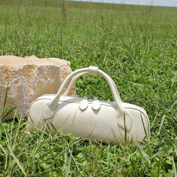 Top Grain Genuine Leather Large Capacity Baguette Handbag