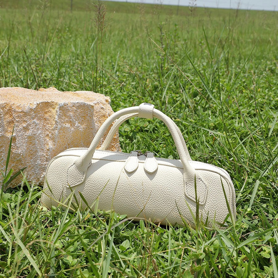 Top Grain Genuine Leather Large Capacity Baguette Handbag