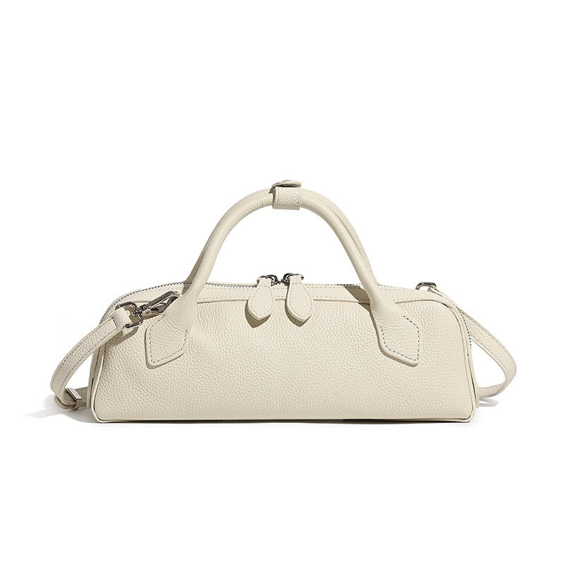 Top Grain Genuine Leather Large Capacity Baguette Handbag