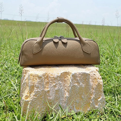 Top Grain Genuine Leather Large Capacity Baguette Handbag