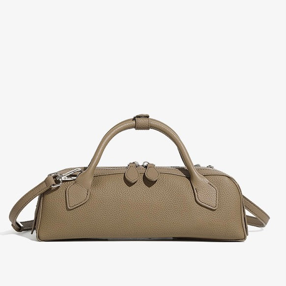 Top Grain Genuine Leather Large Capacity Baguette Handbag