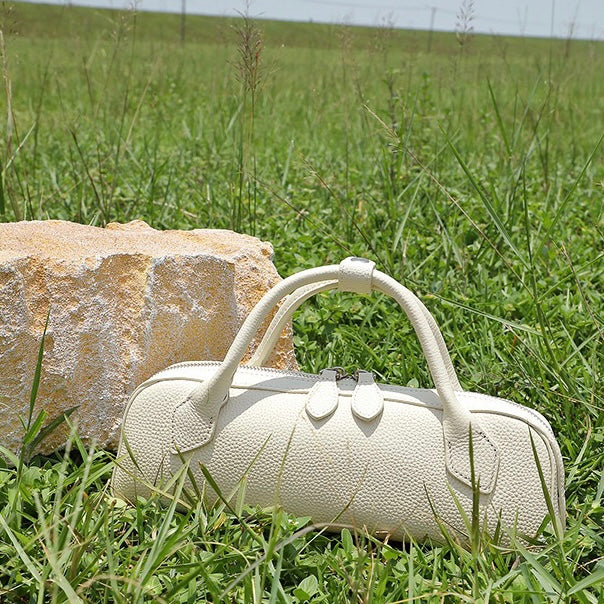 Top Grain Genuine Leather Large Capacity Baguette Handbag