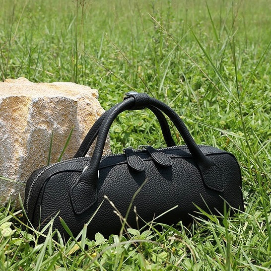 Top Grain Genuine Leather Large Capacity Baguette Handbag