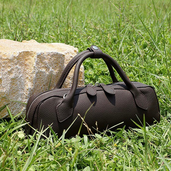 Top Grain Genuine Leather Large Capacity Baguette Handbag