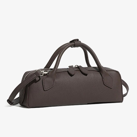 Top Grain Genuine Leather Large Capacity Baguette Handbag