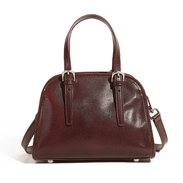 Genuine Leather Bowling Commuter Large Capacity Shoulder Clutch Bag