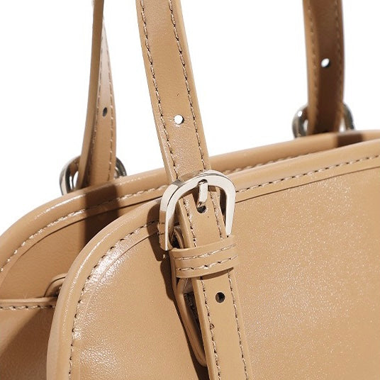 Genuine Leather Bowling Commuter Large Capacity Shoulder Clutch Bag