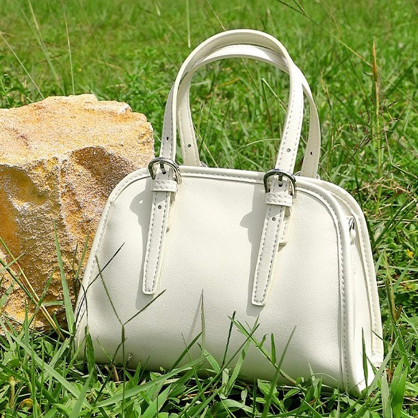 Genuine Leather Bowling Commuter Large Capacity Shoulder Clutch Bag