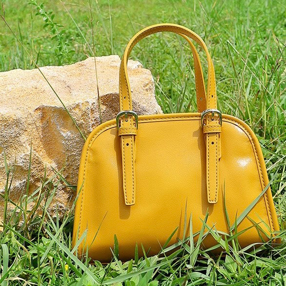 Genuine Leather Bowling Commuter Large Capacity Shoulder Clutch Bag