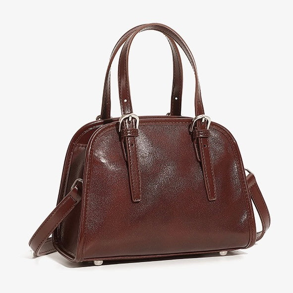 Genuine Leather Bowling Commuter Large Capacity Shoulder Clutch Bag