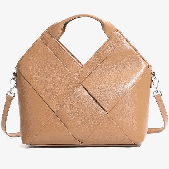 Women's Genuine Leather Woven Handbag