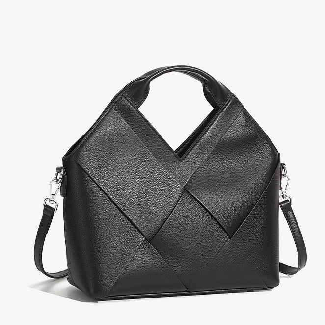 Women's Genuine Leather Woven Handbag