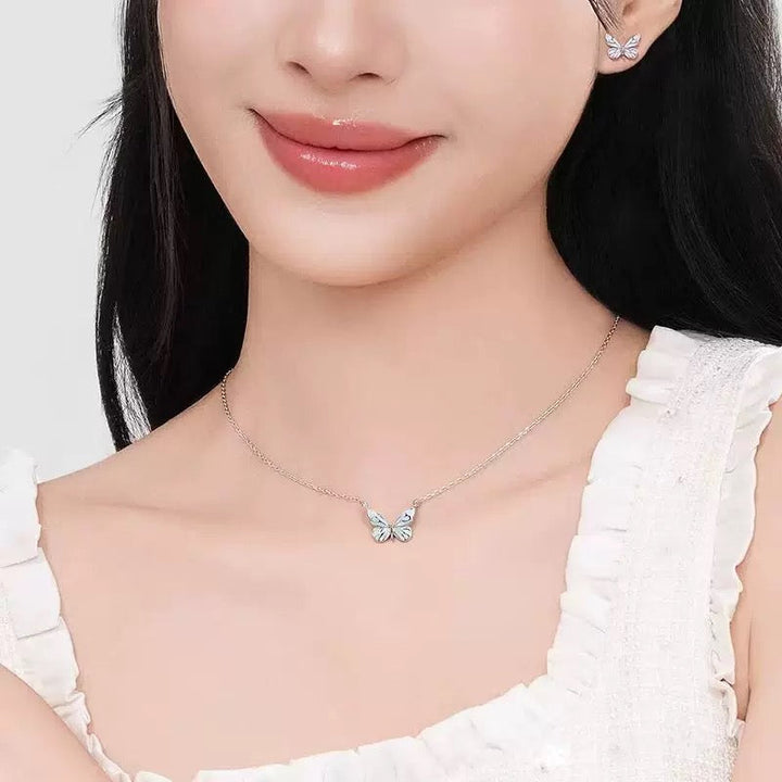 Luminous Dream Blue Butterfly Necklace