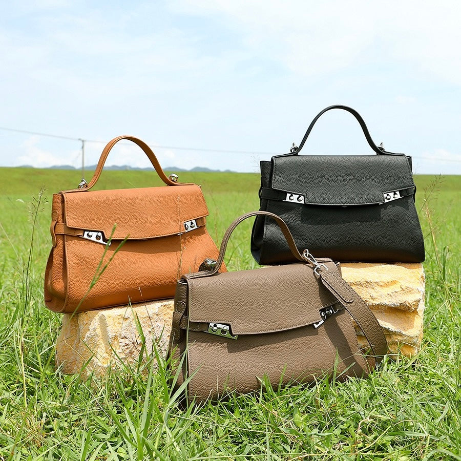 Women's Genuine Leather Minimalist Stylish Large Capacity Tote Shoulder Bag