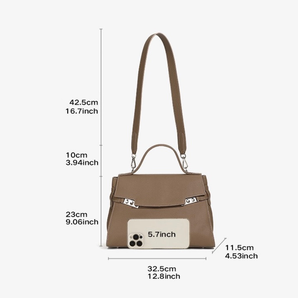 Women's Genuine Leather Minimalist Stylish Large Capacity Tote Shoulder Bag