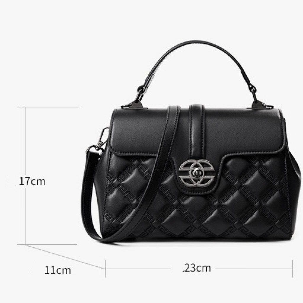 Commuter Genuine Leather Embossed Tote Crossbody Bag