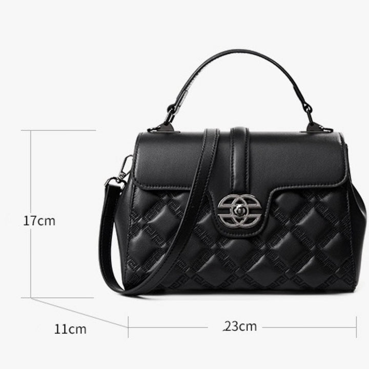 Commuter Genuine Leather Embossed Tote Crossbody Bag