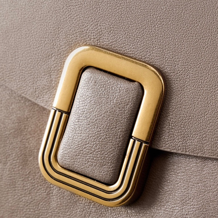 Women’s Genuine Leather Spring-Summer Commuter Tote Bag with Maillard Elegance