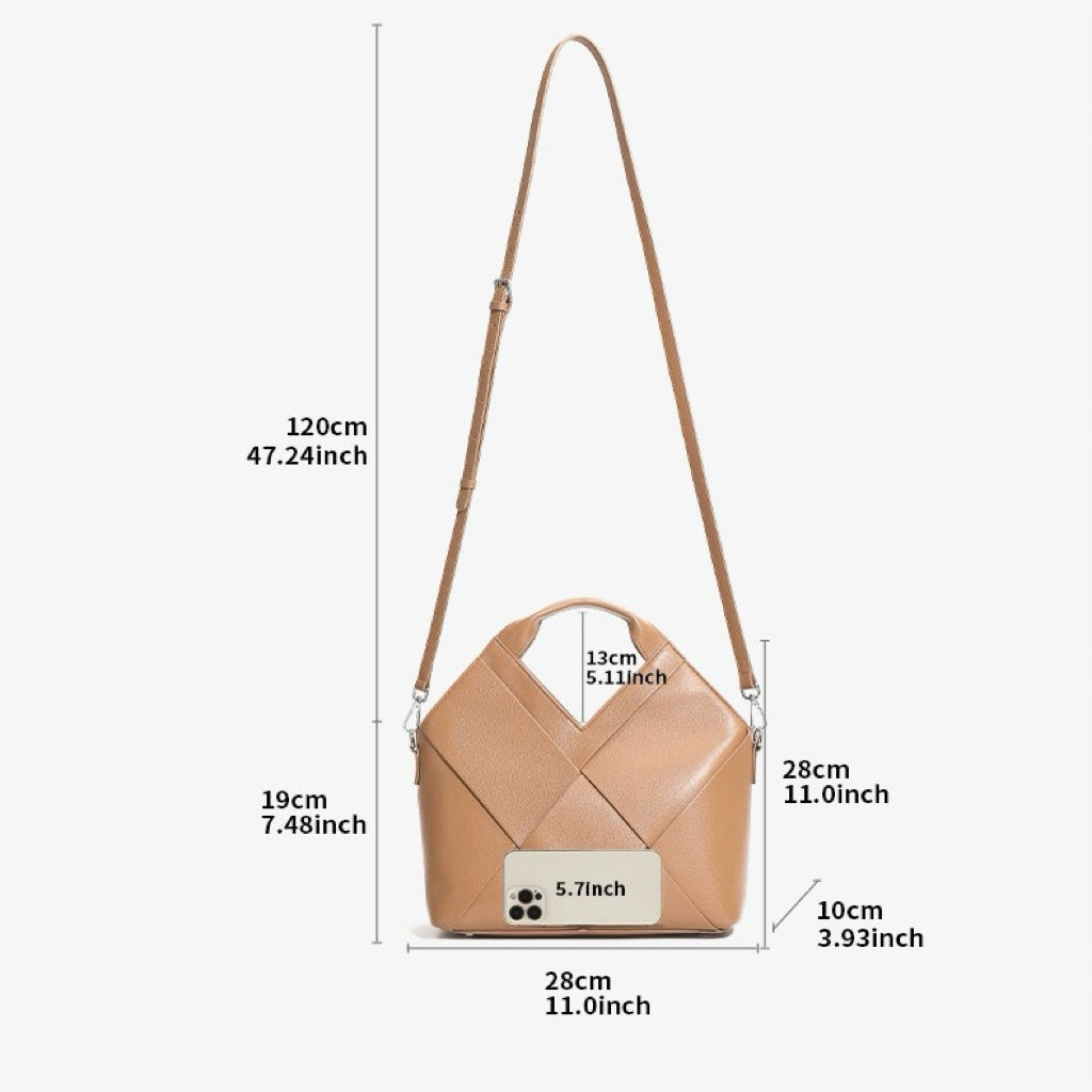 Women's Genuine Leather Woven Handbag