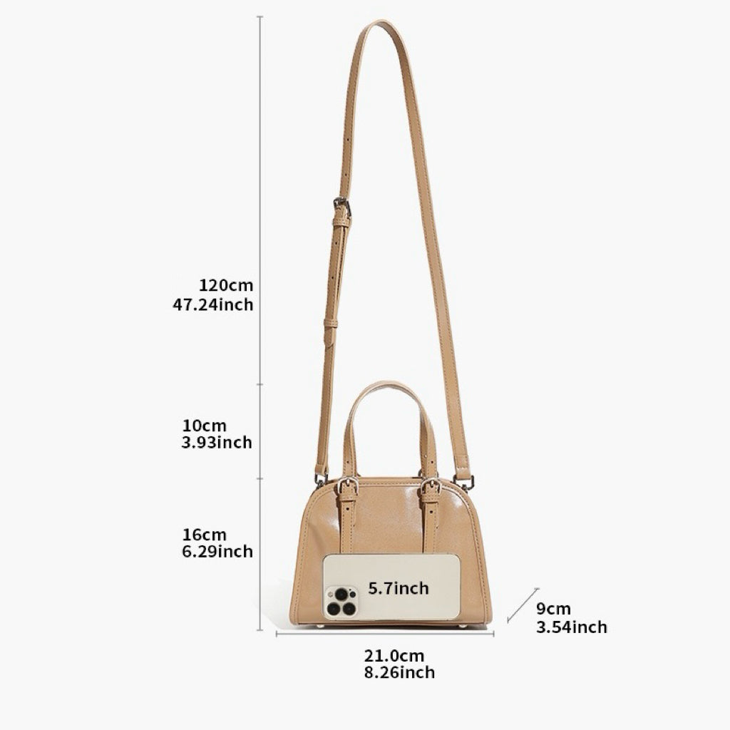 Genuine Leather Bowling Commuter Large Capacity Shoulder Clutch Bag