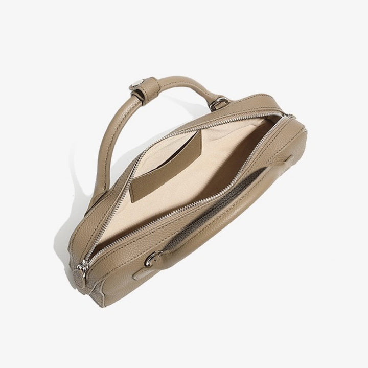 Top Grain Genuine Leather Large Capacity Baguette Handbag