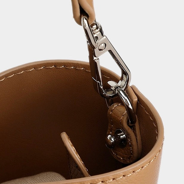 Genuine Leather Arch-Handle Minimalist Commuter Crossbody Bag