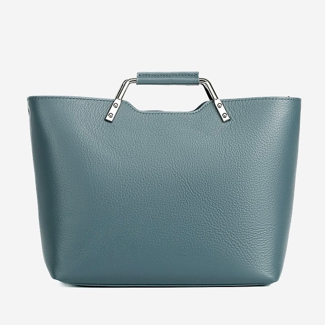 Genuine Leather Arch-Handle Minimalist Commuter Crossbody Bag