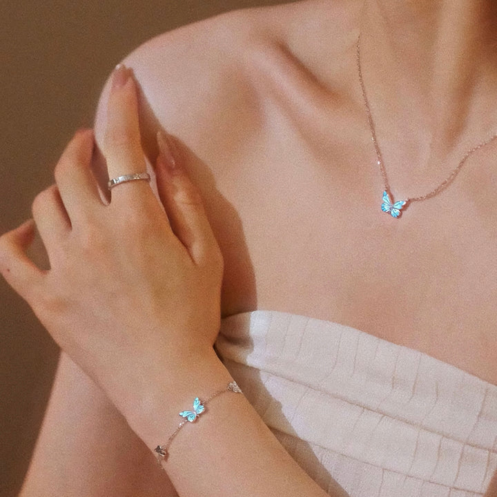 Luminous Dream Blue Butterfly Bracelet