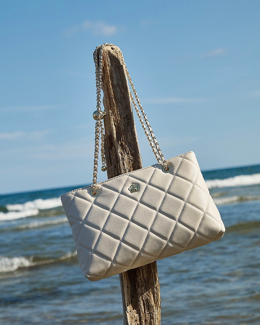 Women's Quilted Genuine Leather Chain Shoulder Bag