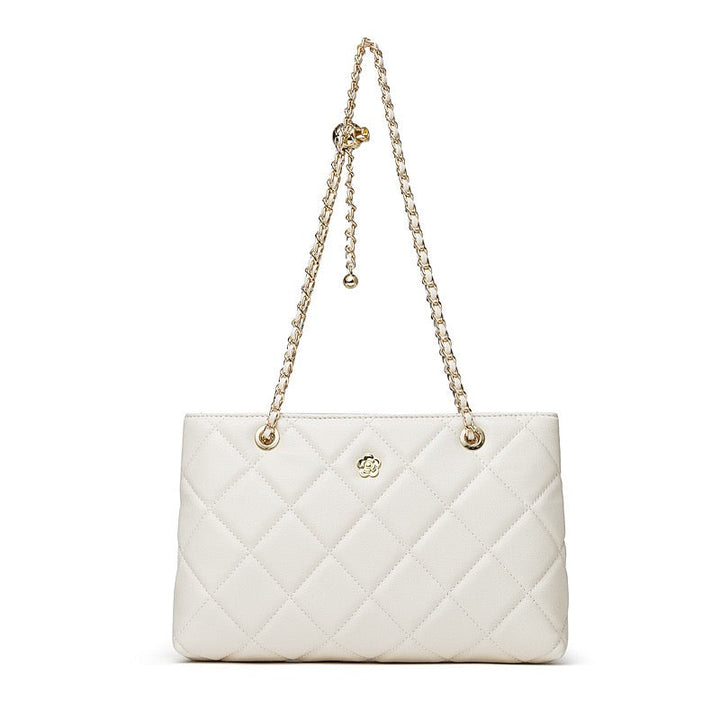 Women's Quilted Genuine Leather Chain Shoulder Bag