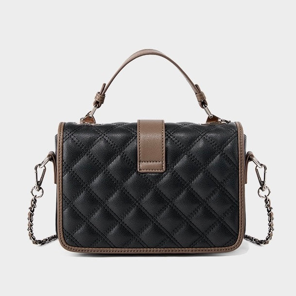 Women’s Genuine Leather Quilted Crossbody Bag – Light Luxury Everyday Essential