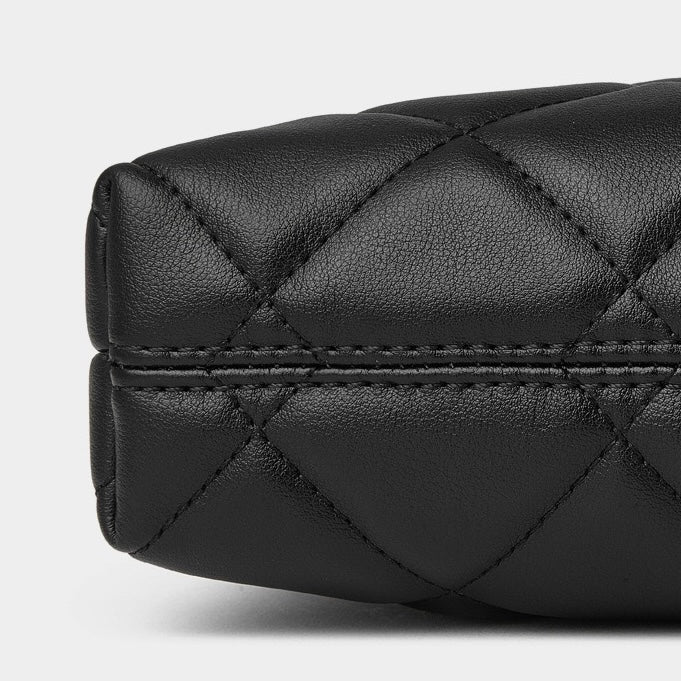 Women's Quilted Genuine Leather Chain Shoulder Bag