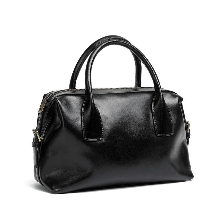 Pebbled Leather Convertible Satchel with Top Handles