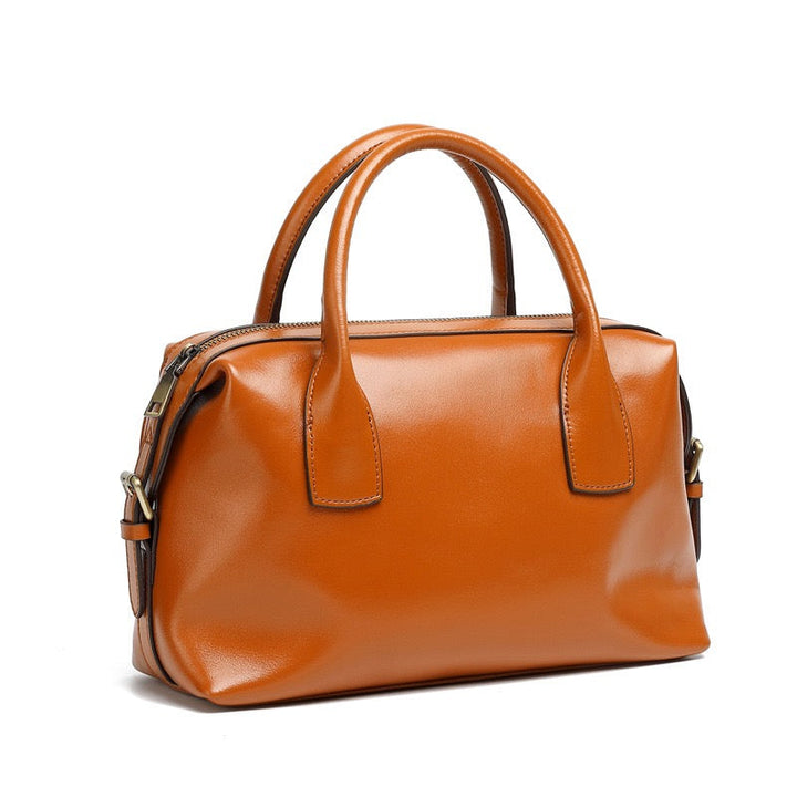Pebbled Leather Convertible Satchel with Top Handles