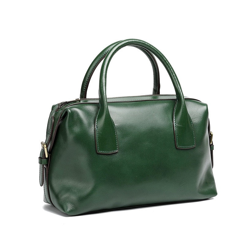 Pebbled Leather Convertible Satchel with Top Handles