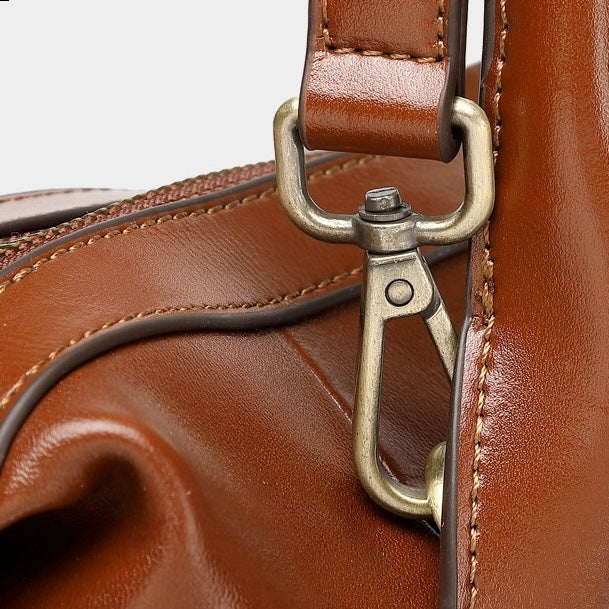 Pebbled Leather Convertible Satchel with Top Handles