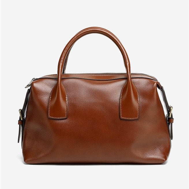 Pebbled Leather Convertible Satchel with Top Handles