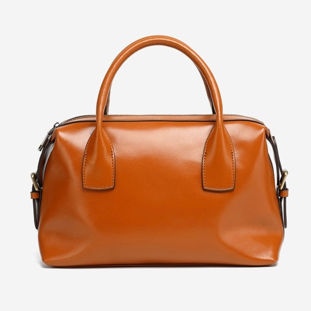 Pebbled Leather Convertible Satchel with Top Handles
