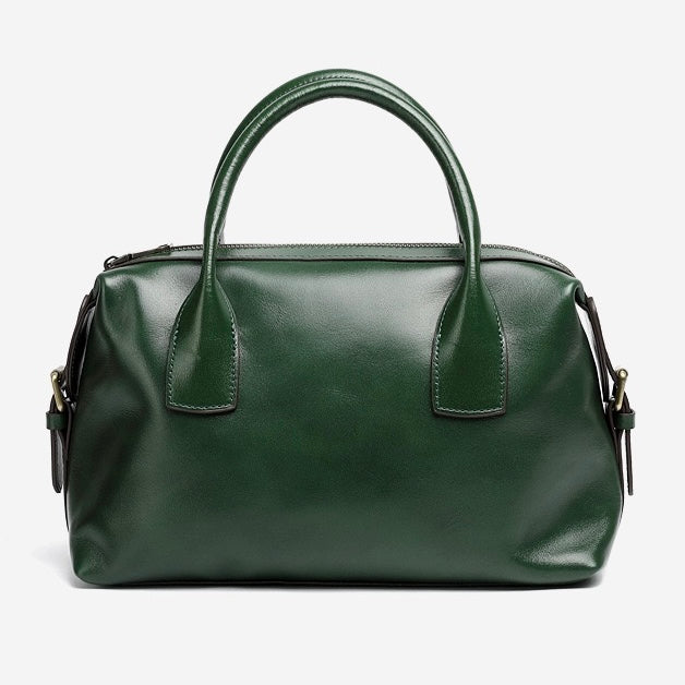 Pebbled Leather Convertible Satchel with Top Handles