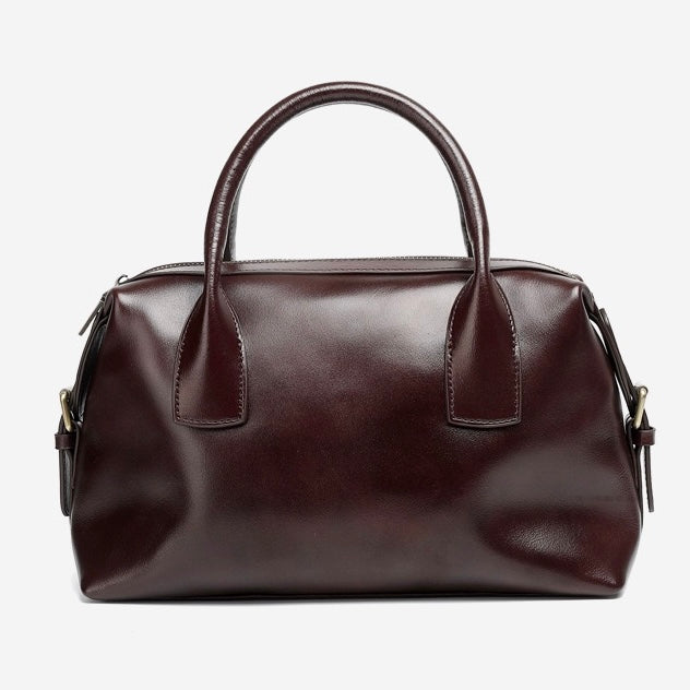 Pebbled Leather Convertible Satchel with Top Handles