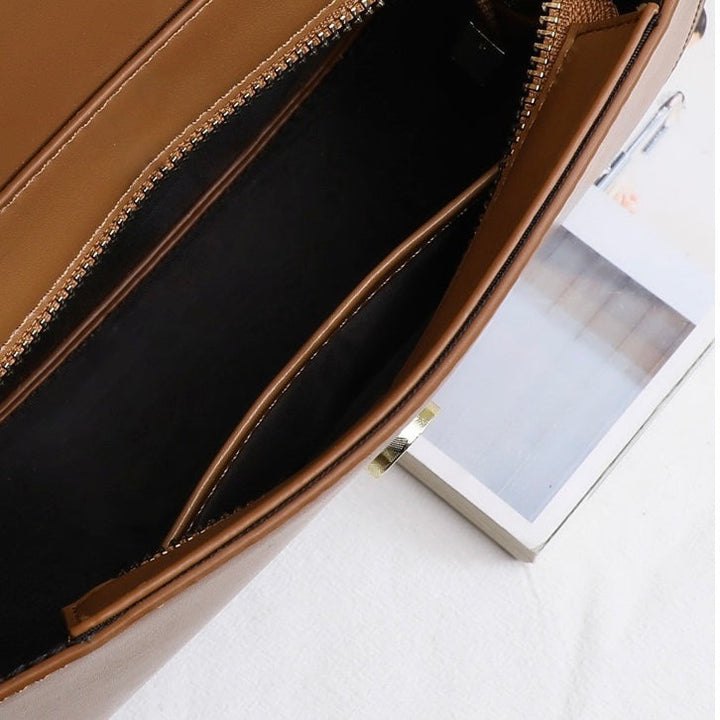 Women's Genuine Leather Saddle Crossbody Shoulder Bag