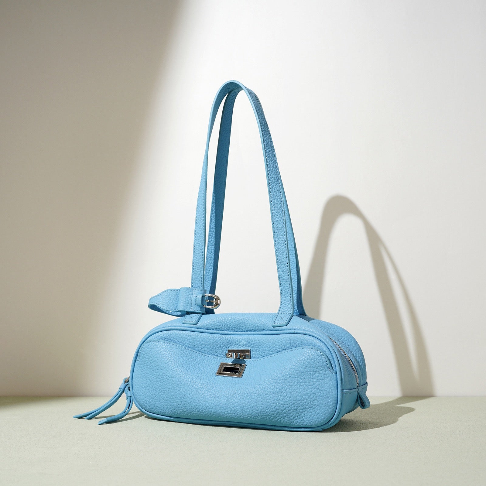 Summer Bright Colored Women's Genuine Leather Shoulder Bag