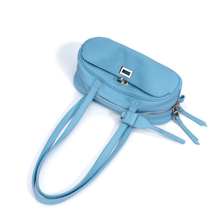 Summer Bright Colored Women's Genuine Leather Shoulder Bag