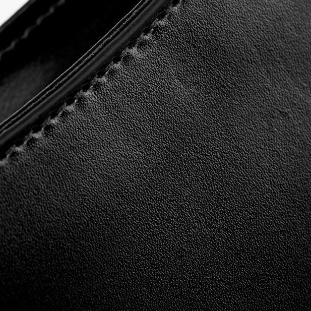 Minimalist Women's Genuine Leather Half Moon Baguette Bag