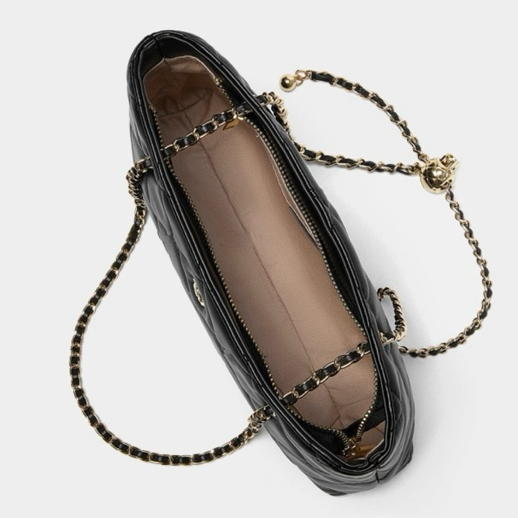 Women's Quilted Genuine Leather Chain Shoulder Bag