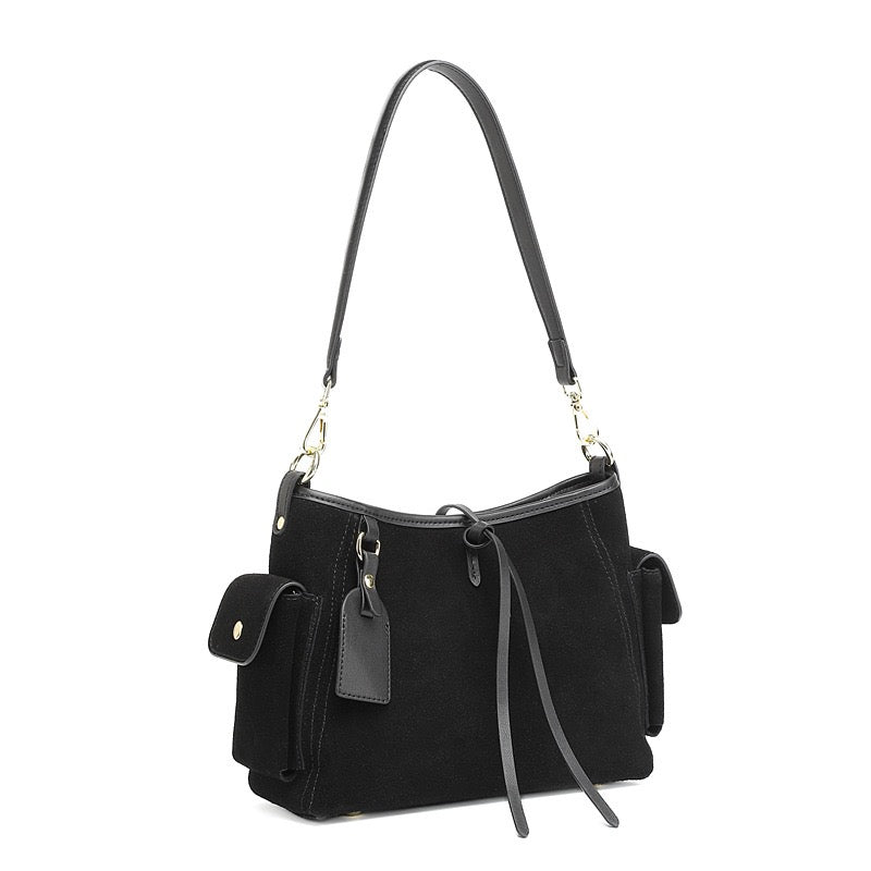 Retro Matte Genuine Cowhide Utility Shoulder Bag
