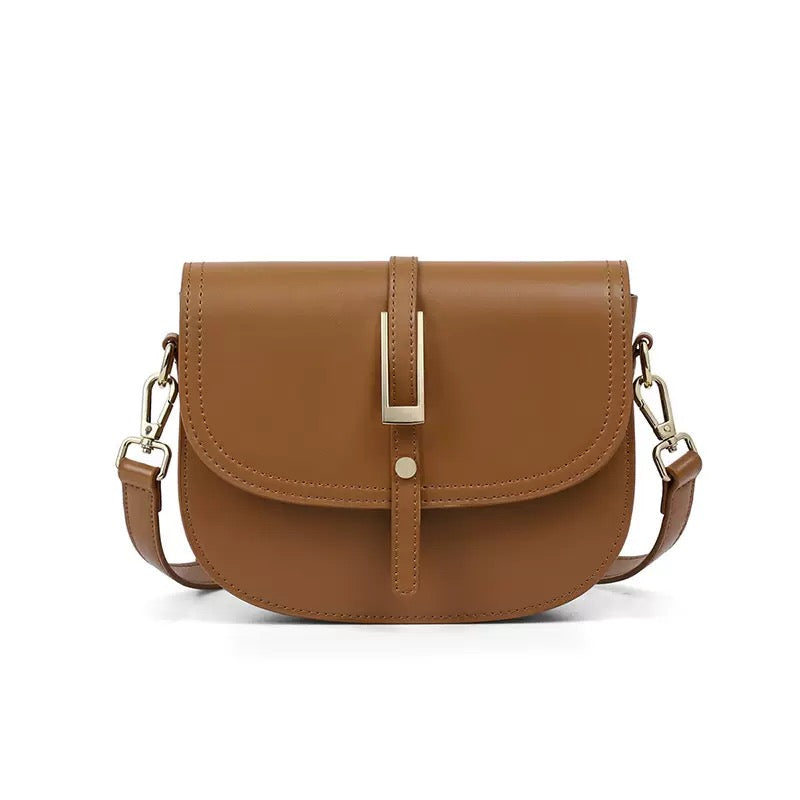 Women's Genuine Leather Saddle Crossbody Shoulder Bag