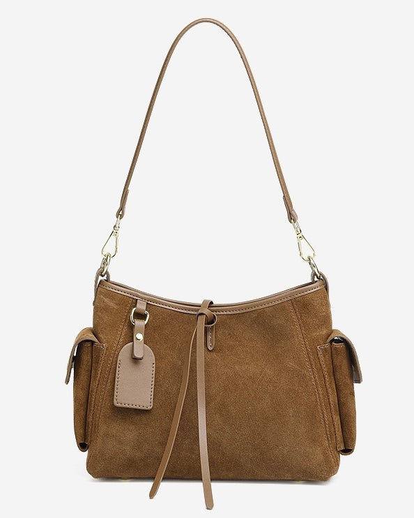 Retro Matte Genuine Cowhide Utility Shoulder Bag