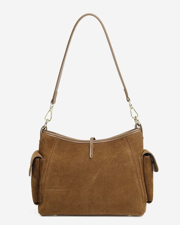 Retro Matte Genuine Cowhide Utility Shoulder Bag