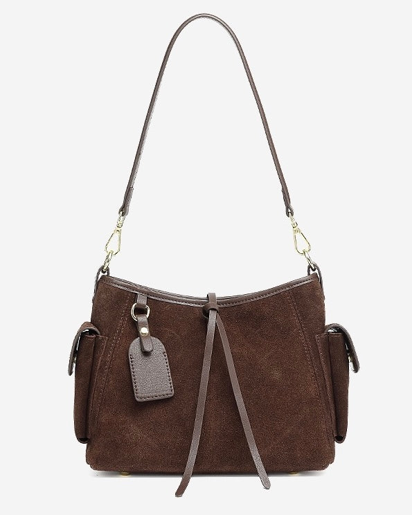 Retro Matte Genuine Cowhide Utility Shoulder Bag